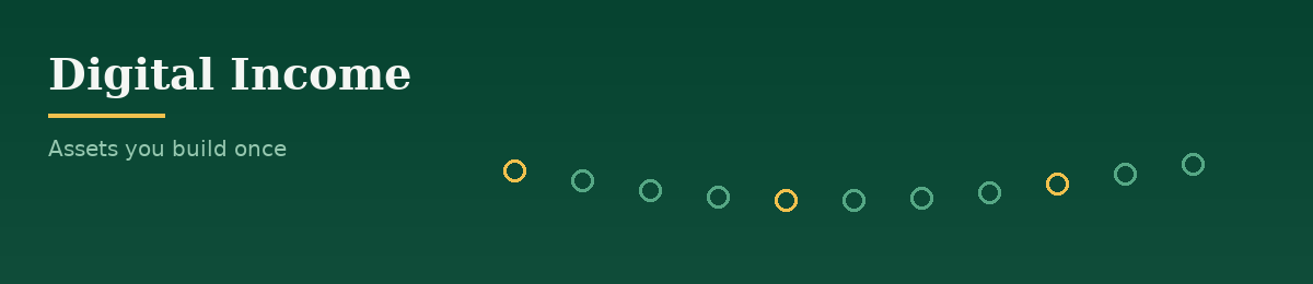 Decorative banner for the Digital Income section: abstract geometric shapes in the site's colours. It carries no data.