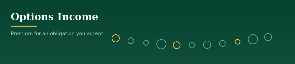 Decorative banner for the Options Income section: abstract geometric shapes in the site's colours. It carries no data.